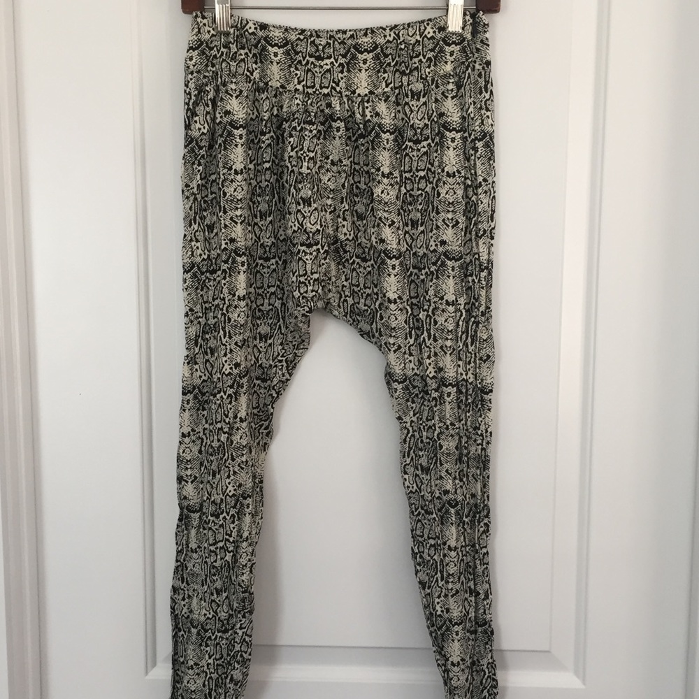 Sloane Society Snakeskin Print Harem/Yoga Pants